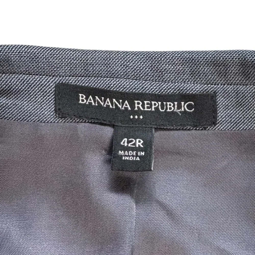 Banana Republic Mens 42R Slim Fit Gray Blazer Suit Jacket‎ Sport Coat Stretch